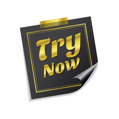 Try Now Golden Sticky Notes Vector Icon Design
