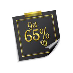 Get 65 Precent Off Golden Sticky Notes Vector Icon