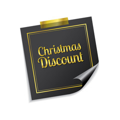 Christmas Discount Golden Sticky Notes Vector Icon Design