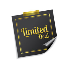 Limited Golden Sticky Notes Vector Icon Design