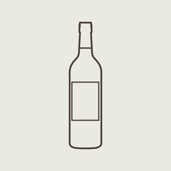 wine bottle sign set. Bottle icon.