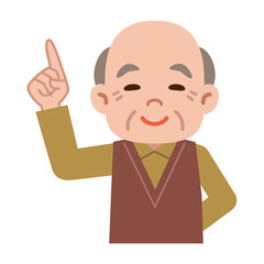 閃くシニア男性