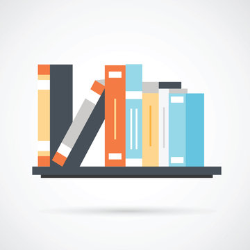 Bookshelf with books - simple icon