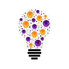 lamp with  molecule inside a creative idea