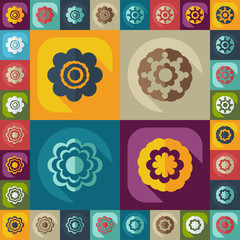 Flat modern design with shadow icon flower