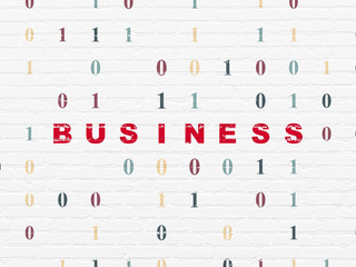Finance concept: Business on wall background