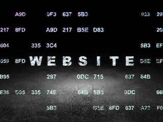 Web design concept: Website in grunge dark room