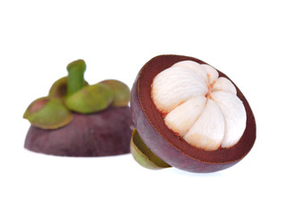 Mangosteen isolated on white background