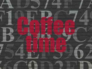 Timeline concept: Coffee Time on wall background