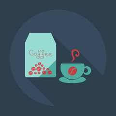 Flat modern design with shadow icon coffee