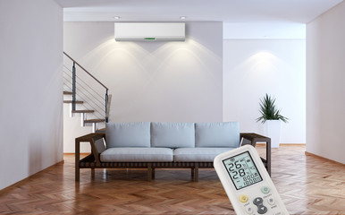 Interno con aria condizionata