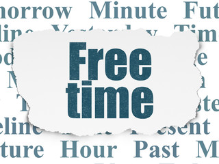 Timeline concept: Free Time on Torn Paper background