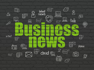 News concept: Business News on wall background