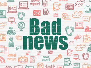 News concept: Bad News on wall background