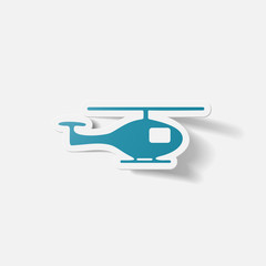 Paper clipped sticker: helicopter