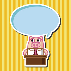 animal pig worker cartoon theme elements