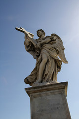 Naklejka premium Rome,Italy,Castel Sant'Angelo,Ponte Sant'Angelo,Angel with cross.