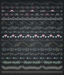 Vector Board Menu Hand Sketched Seamless Borders, Frames