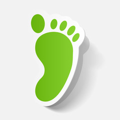 Paper clipped sticker: Footprint symbol