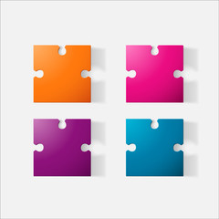Paper clipped sticker: puzzle
