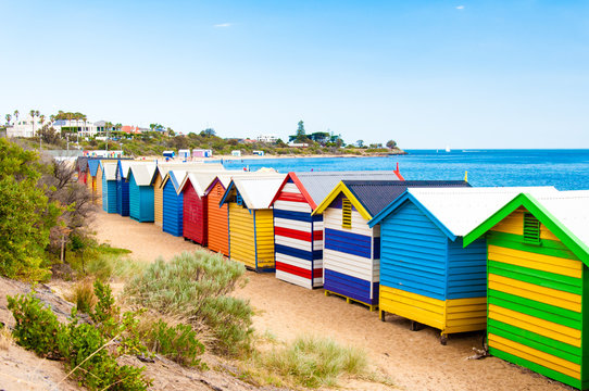 Bathing boxes at Brighton Beach, Australia