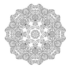 Simple round ornamet for coloring