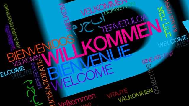 Willkommen Welcome Internationale Farben Abbildung Worten tagcloud
