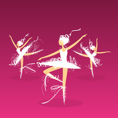 doodle ballet dancers on stage