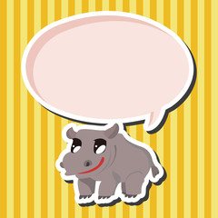 animal hippo cartoon theme elements