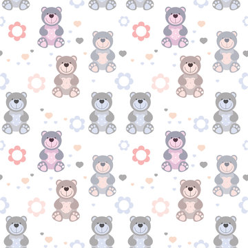 vector seamless pattern toy teddy bears