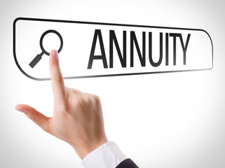 Annuity written in search bar on virtual screen