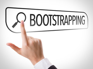 Bootstrapping written in search bar on virtual screen