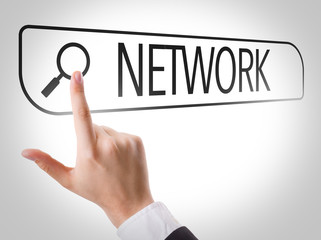 Network written in search bar on virtual screen