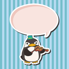 animal penguin playing instrument cartoon theme elements