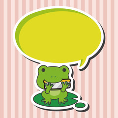 animal frog playing instrument cartoon theme elements