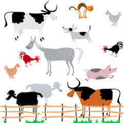 set of farm animals