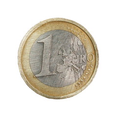 one euro coin isolated on white background