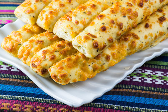 Bread.Three Cheese Garlic Breadsticks.