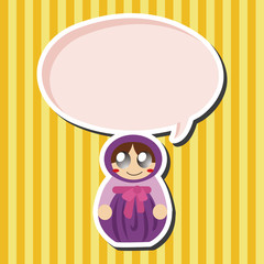 Matryoshka , Russian traditional wooden doll, vector pattern, el