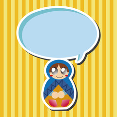 Matryoshka , Russian traditional wooden doll, vector pattern, el