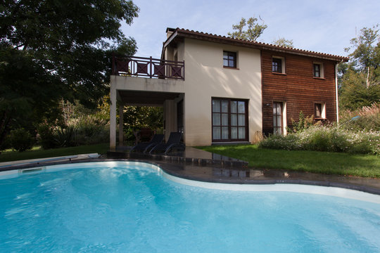 The swimming pool at luxury villa