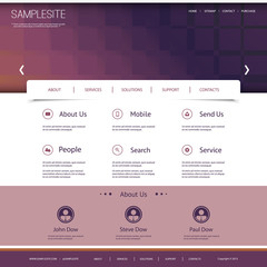 Website Template with Abstract Header Design