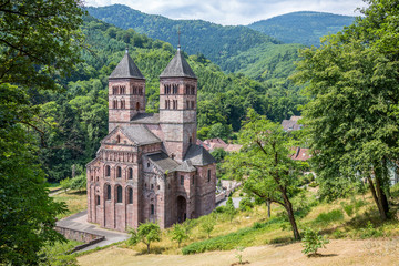 Fototapeta premium Abbaye de Murbach depuis la Chapelle Notre-Dame de Lorette