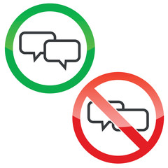 Chat permission signs set