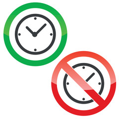 Time permission signs set