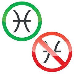 Pisces permission signs set