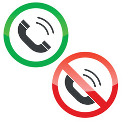 Calling permission signs set