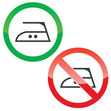 recommend clip art: Middle ironing permission signs set