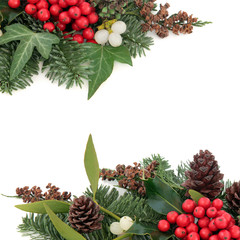 Holly Ivy and Mistletoe Border