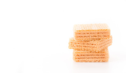 orange wafer on white background